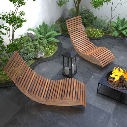 Outdoor Acacia Wood Rocking Chair, Widened Slatted Seat, High Back, Natural Patio Rocking Chairs & Gliders at Gallery Canada