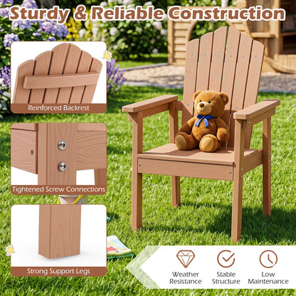 Chaise Adirondack d'extérieur, dossier haut, accoudoirs larges, marron