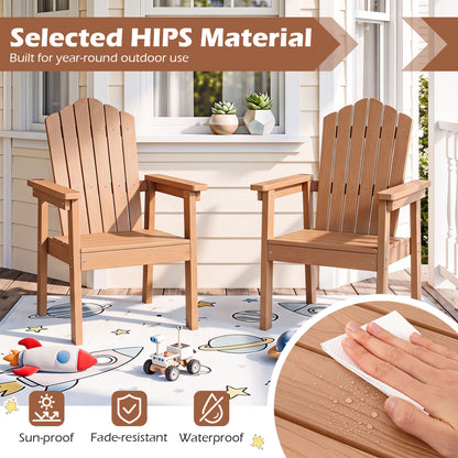 Chaise Adirondack d'extérieur, dossier haut, accoudoirs larges, marron