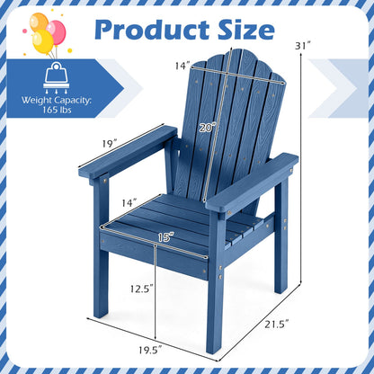 Chaise Adirondack à dossier haut, larges accoudoirs, bleu marine