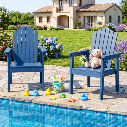 Chaise Adirondack à dossier haut, larges accoudoirs, bleu marine