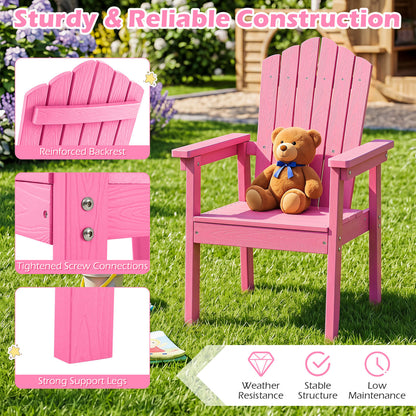 Chaise Adirondack d'extérieur avec dossier haut, rose