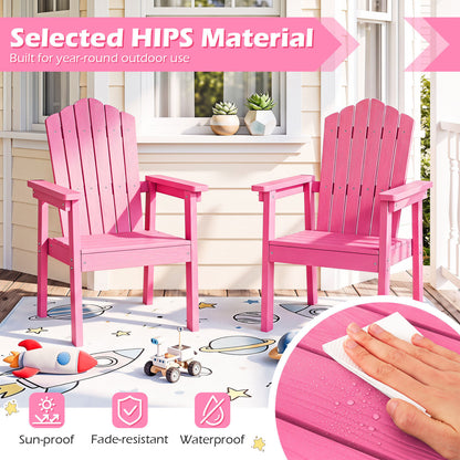 Chaise Adirondack d'extérieur avec dossier haut, rose