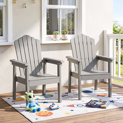 Chaise Adirondack d'extérieur, dossier haut, accoudoirs larges, argent