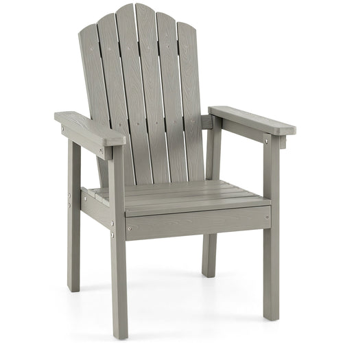 Outdoor Adirondack Chair, High Backrest, Wide Armrests, Silver