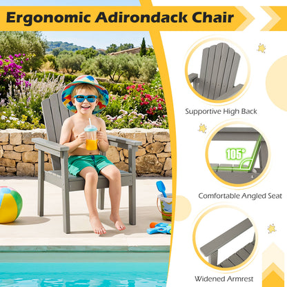 Chaise Adirondack d'extérieur, dossier haut, accoudoirs larges, argent