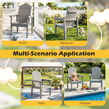 Chaise Adirondack d'extérieur, dossier haut, accoudoirs larges, argent
