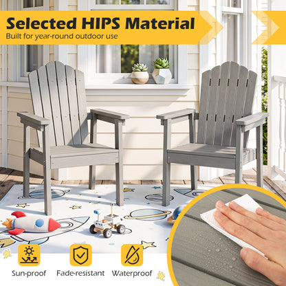 Chaise Adirondack d'extérieur, dossier haut, accoudoirs larges, argent