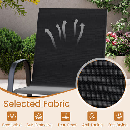 Outdoor Bar Stools Set of 2 29 Inch Fabric Bar Height Stools with Armrests, Black Patio Bar Furniture at Gallery Canada