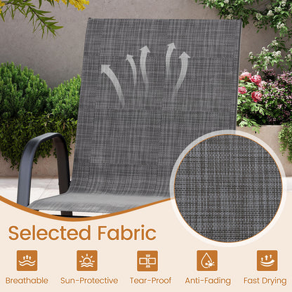 Outdoor Bar Stools Set of 2 29 Inch Fabric Bar Height Stools with Armrests-Grey, Gray Patio Bar Furniture at Gallery Canada