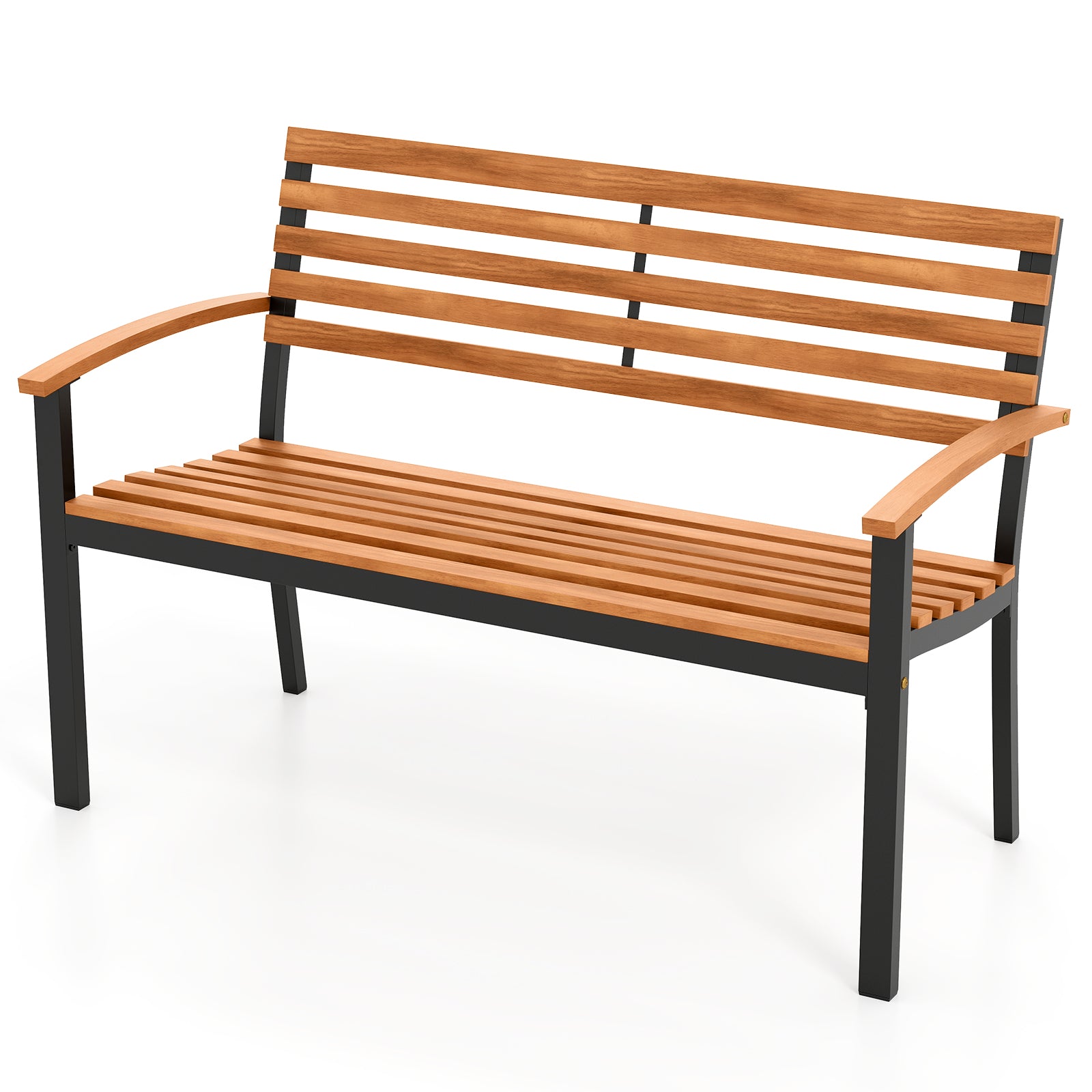 Acacia Wood Outdoor Bench Loveseat, With Backrest Armrests Outdoor Benches Options at Gallery Canada