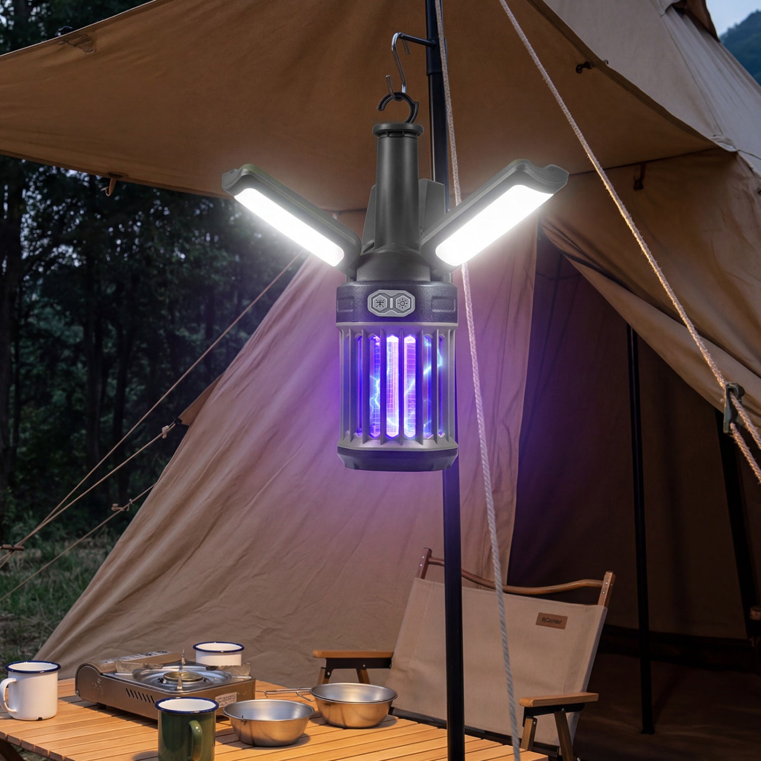 Outdoor Bug Zapper, Foldable Camping Lantern, USB-C Rechargeable Camping at Gallery Canada