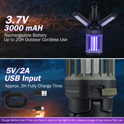 Outdoor Bug Zapper, Foldable Camping Lantern, USB-C Rechargeable Camping at Gallery Canada