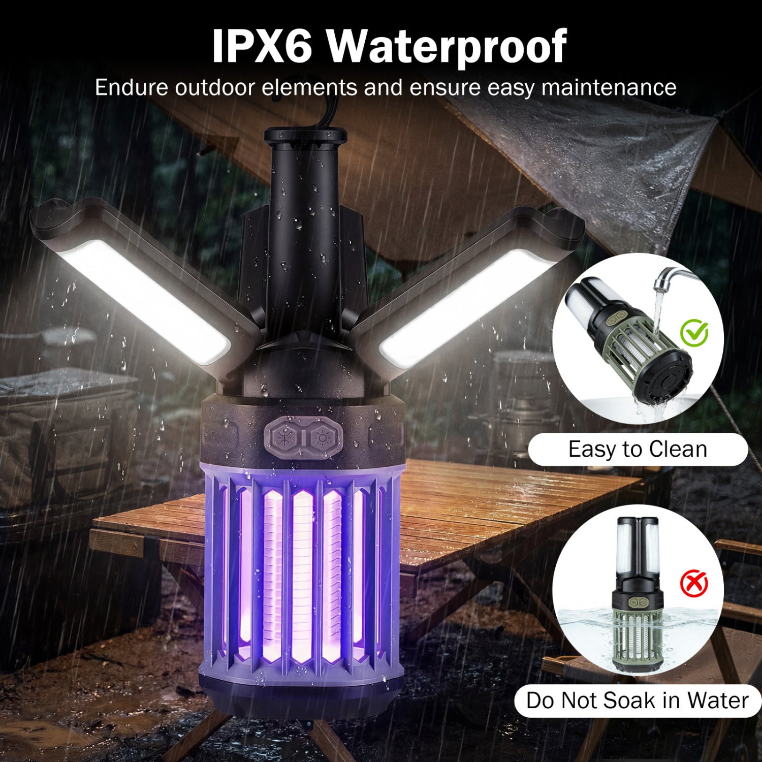 Outdoor Bug Zapper, Foldable Camping Lantern, USB-C Rechargeable Camping at Gallery Canada