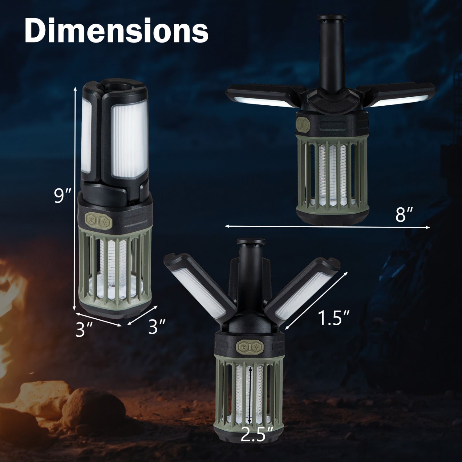 Outdoor Bug Zapper, Foldable Camping Lantern, USB-C Rechargeable Camping at Gallery Canada