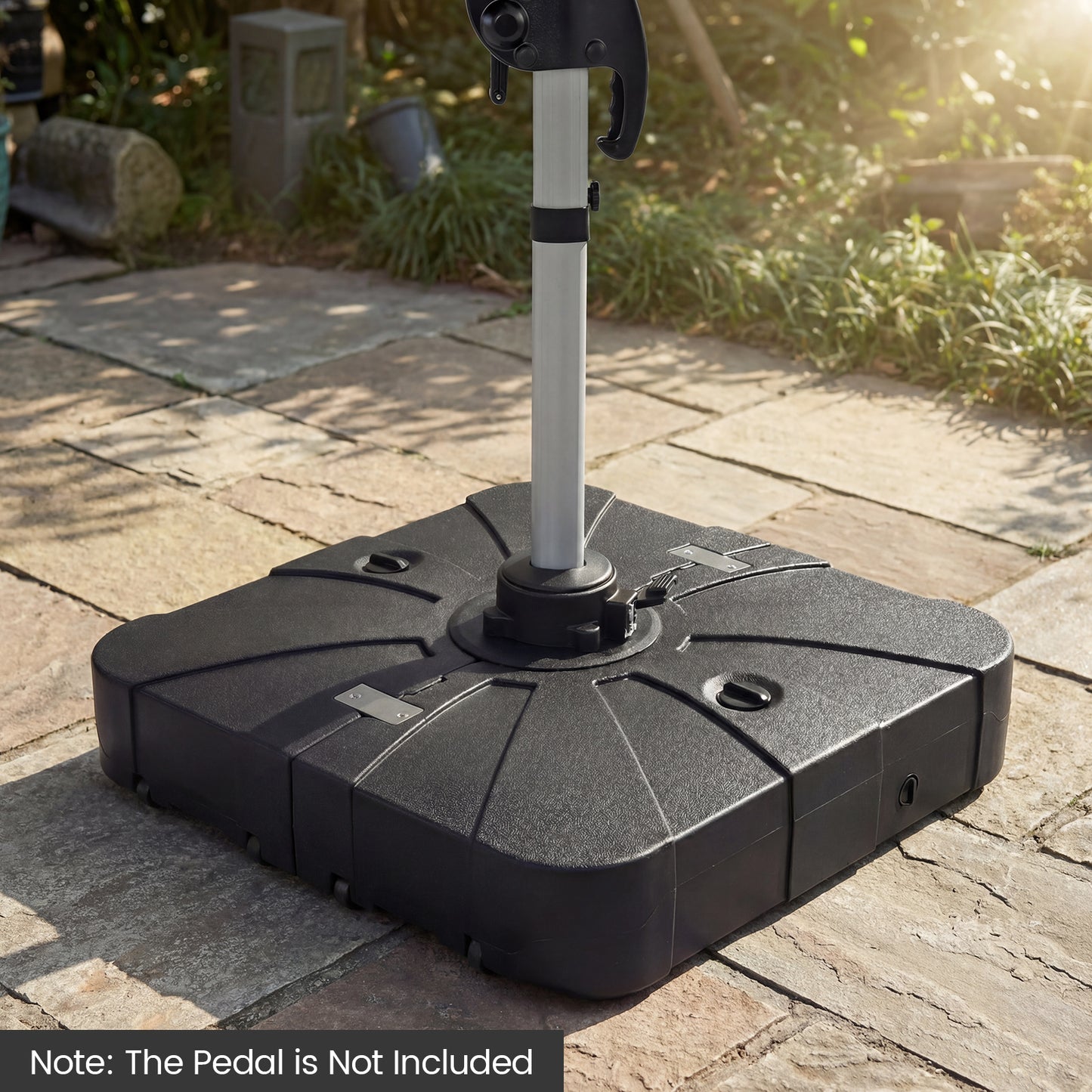 Outdoor Cantilever Umbrella Base Square Water and Sand Fillable Base-34 Inches, Black Outdoor Umbrella Bases at Gallery Canada