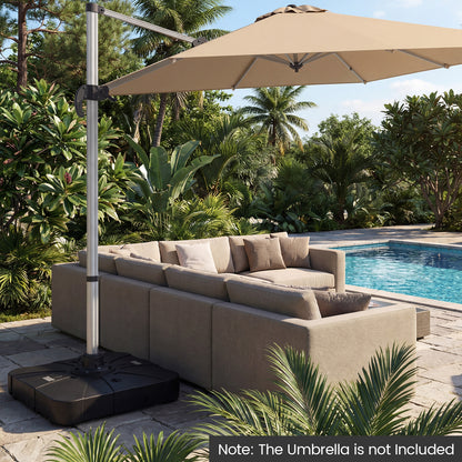 Outdoor Cantilever Umbrella Base Square Water and Sand Fillable Base-34 Inches, Black Outdoor Umbrella Bases at Gallery Canada