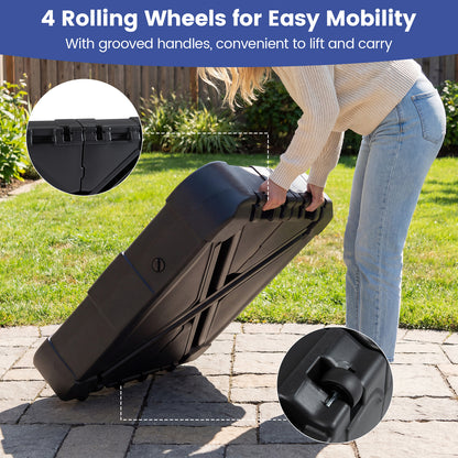 Outdoor Cantilever Umbrella Base Square Water and Sand Fillable Base-34 Inches, Black Outdoor Umbrella Bases at Gallery Canada