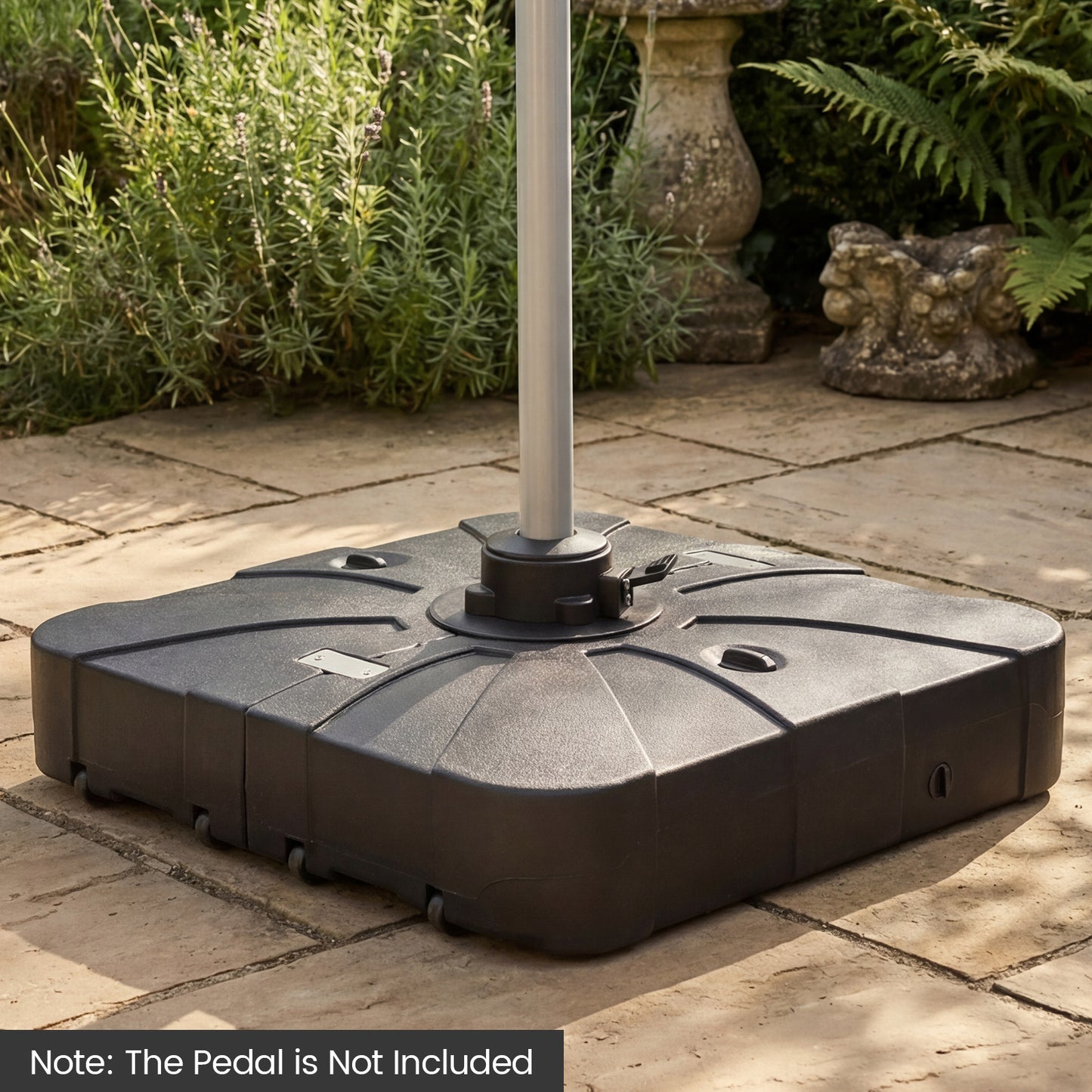 Outdoor Cantilever Umbrella Base Square Water and Sand Fillable Base-35 Inches, Black Outdoor Umbrella Bases at Gallery Canada