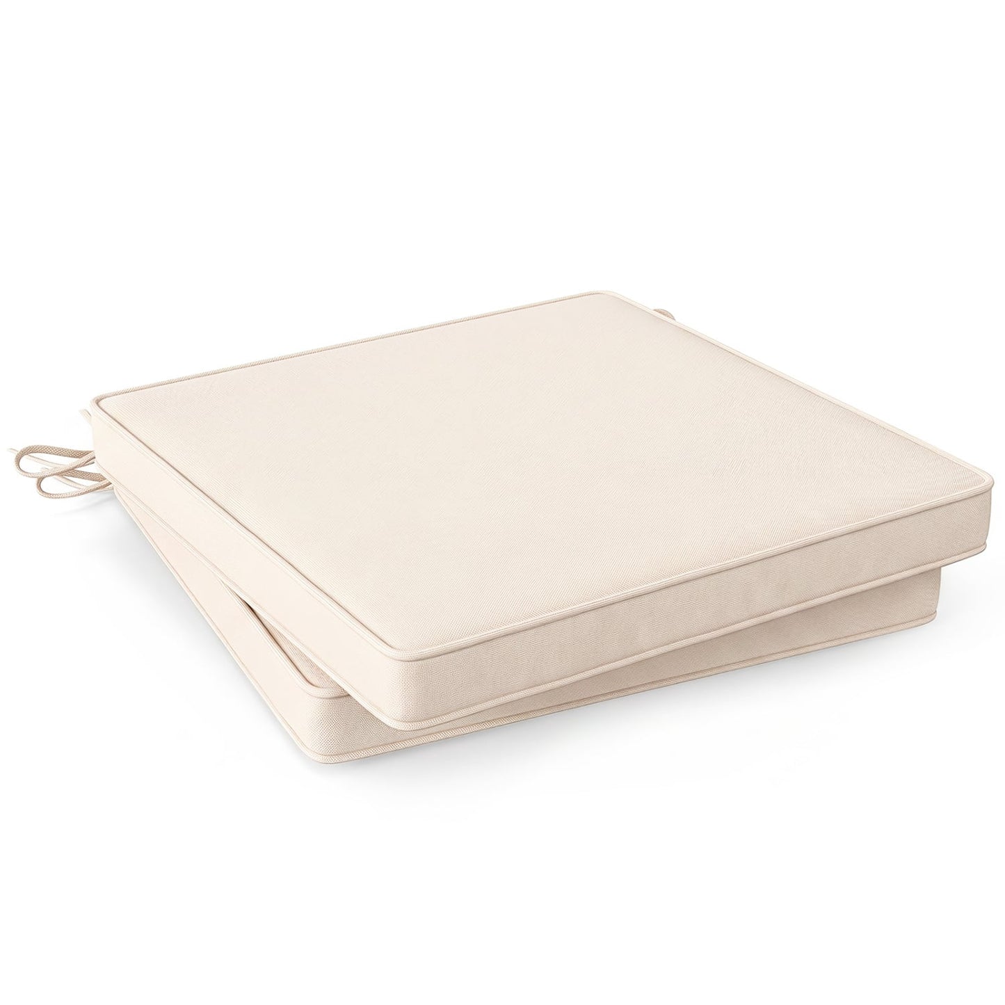 Coussins de chaise d'extérieur, lot de 2, oléfine imperméable, beige
