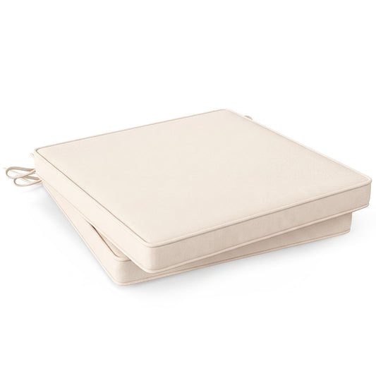 Outdoor Chair Cushions Set of 2, Waterproof Olefin, Beige Outdoor Furniture Accessories Beige at Gallery Canada