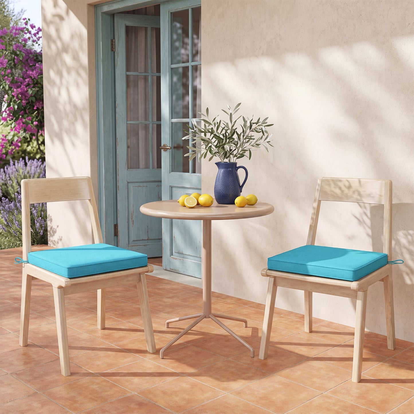 Outdoor Chair Cushion Set of 2 Waterproof, Turquoise