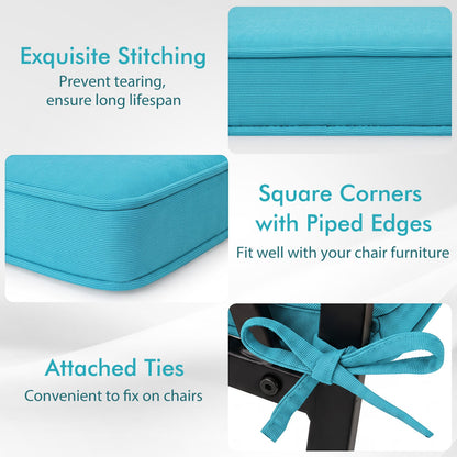 Outdoor Chair Cushion Set of 2 Waterproof, Turquoise