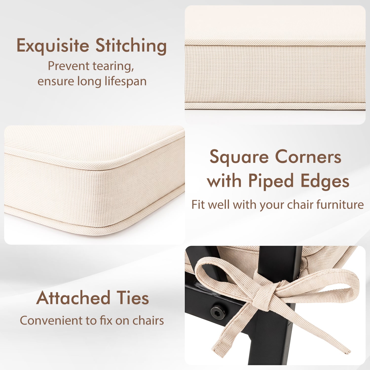 Outdoor Chair Cushions, Set of 4, Waterproof, Beige Outdoor Furniture Accessories at Gallery Canada