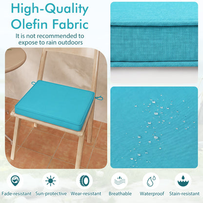 4-Piece Waterproof Olefin Outdoor Seat Cushions, Turquoise