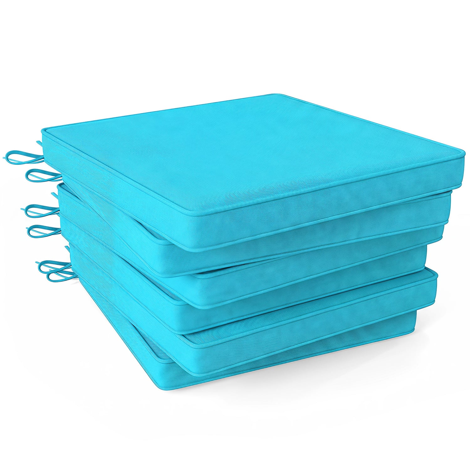 Waterproof Olefin Seat Cushions, Set of 6, Turquoise Outdoor Furniture Accessories Turquoise at Gallery Canada