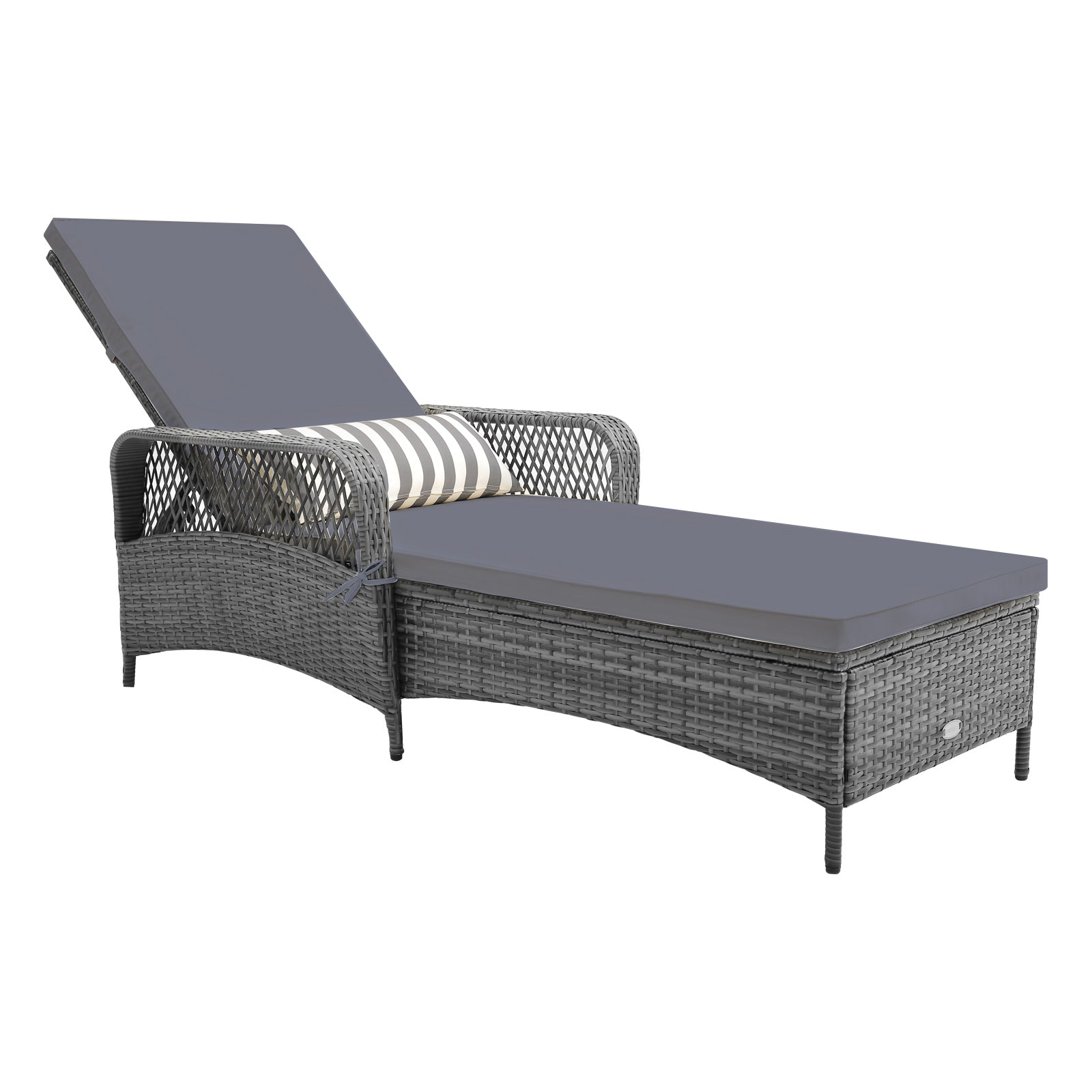 Outdoor Chaise Lounge Chair, 6-Level Backrest, Gray Outdoor Chaise Lounges at Gallery Canada