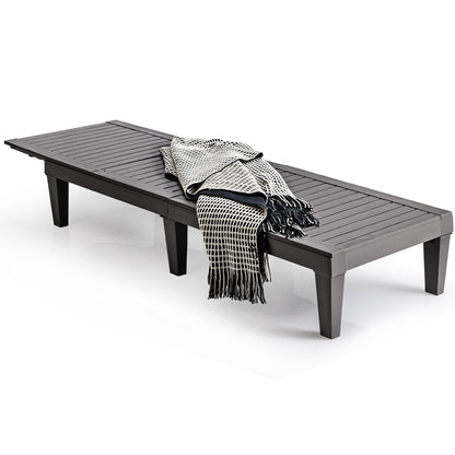Outdoor Chaise Lounge Chair with 5 Positions Adjustable Backrest-Grey, Gray Outdoor Chaise Lounges at Gallery Canada