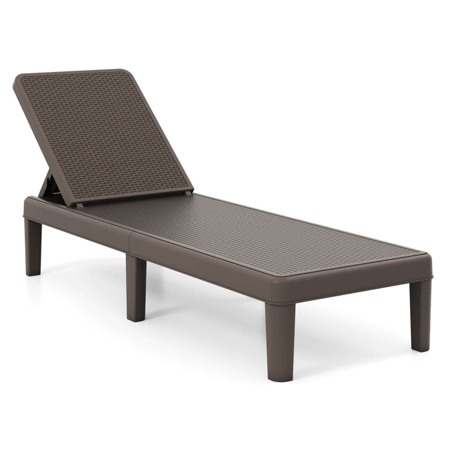 Outdoor Chaise Lounger Chair, 330 lbs Capacity, Brown Outdoor Chaise Lounges Brown at Gallery Canada