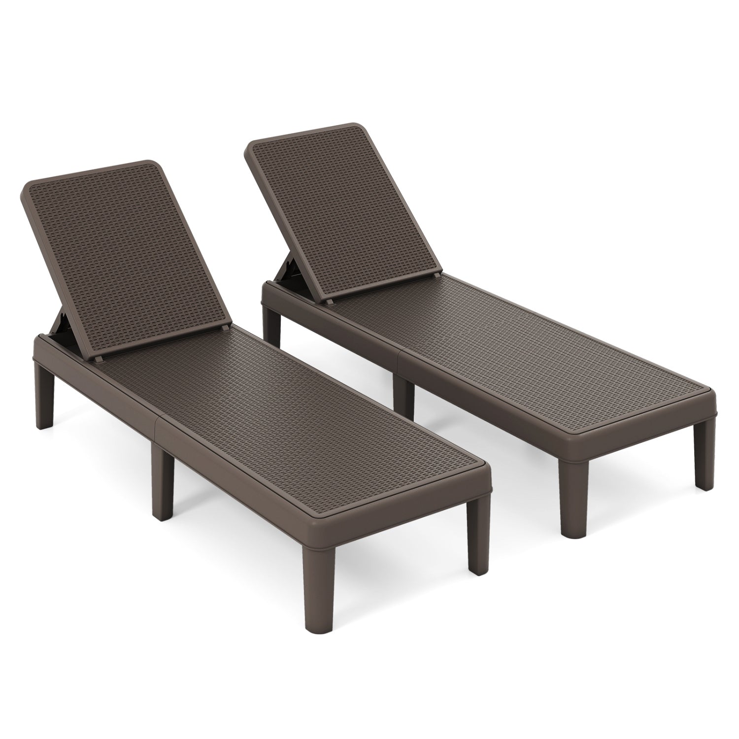 Outdoor Chaise Lounger Chair, 330 lbs Capacity, Brown Outdoor Chaise Lounges at Gallery Canada