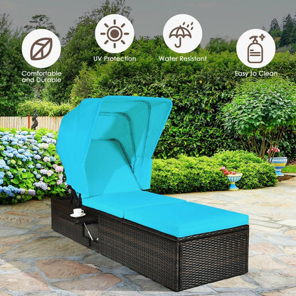 Outdoor Chaise Lounge Chair, Folding Canopy, Turquoise Outdoor Chaise Lounges at Gallery Canada