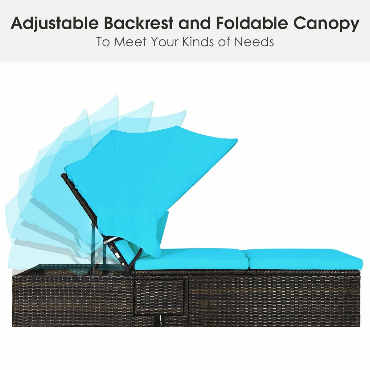 Outdoor Chaise Lounge Chair, Folding Canopy, Turquoise Outdoor Chaise Lounges at Gallery Canada