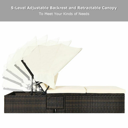 Outdoor Chaise Lounge Chair, Folding Canopy, White Outdoor Chaise Lounges at Gallery Canada