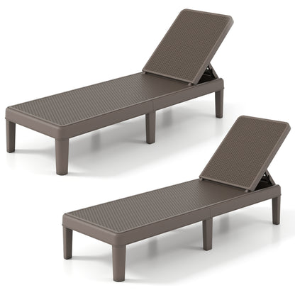 Outdoor Chaise Lounger Chair Set, Waterproof Rattan PP, Brown Outdoor Chaise Lounges at Gallery Canada