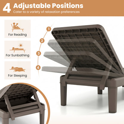 Outdoor Chaise Lounger Chair Set, Waterproof Rattan PP, Brown Outdoor Chaise Lounges at Gallery Canada