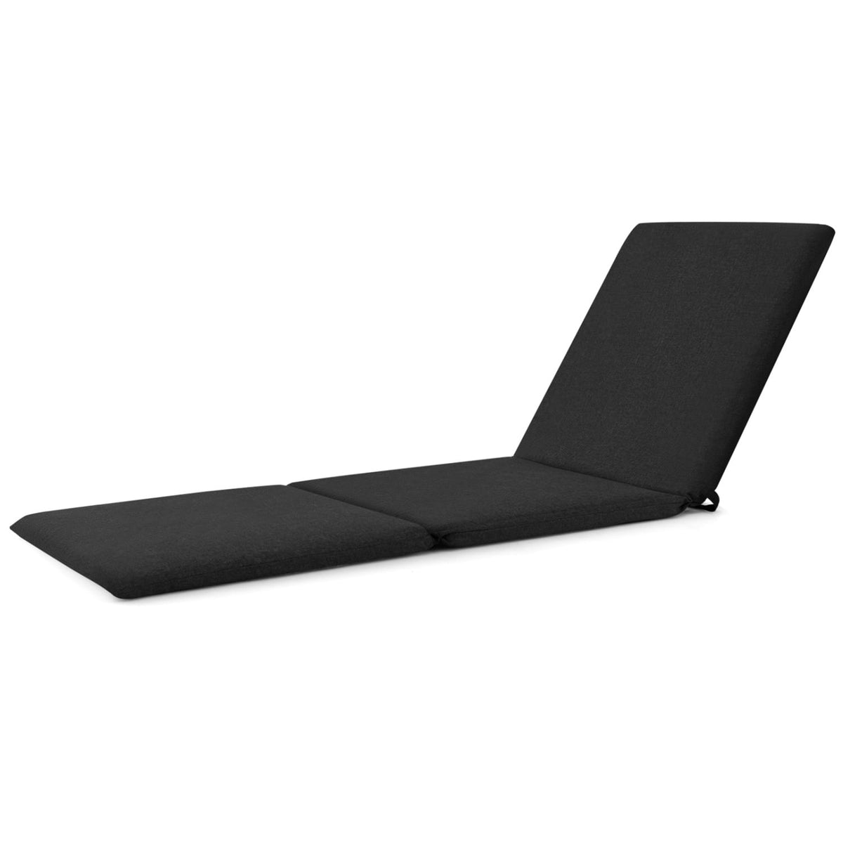 Coussin de chaise longue pliable avec sangles, noir