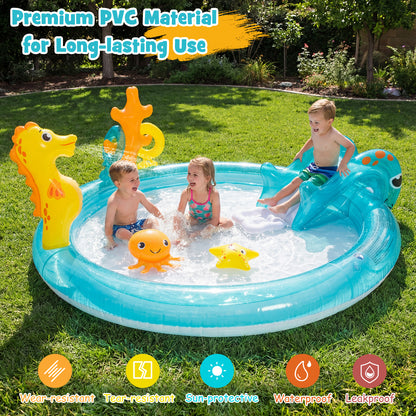 Outdoor Children Summer Water Park, Multicolor Inflatable Water Slides at Gallery Canada