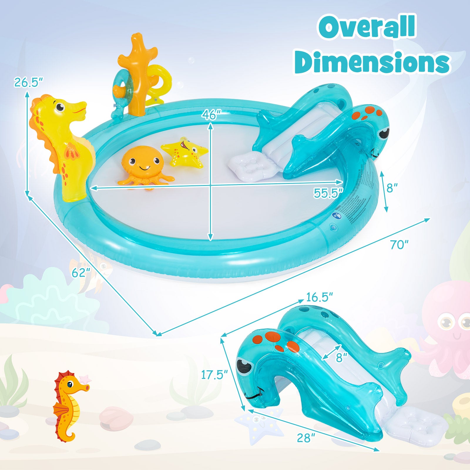 Outdoor Children Summer Water Park, Multicolor Inflatable Water Slides at Gallery Canada