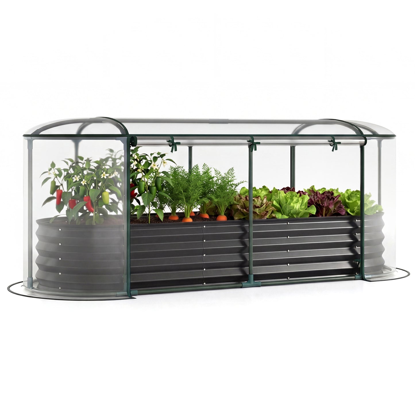 Steel Raised Garden Bed With Greenhouse Cover, Black Raised Garden Beds Black at Gallery Canada