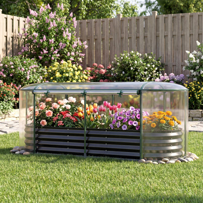 Steel Raised Garden Bed With Greenhouse Cover, Black Raised Garden Beds at Gallery Canada