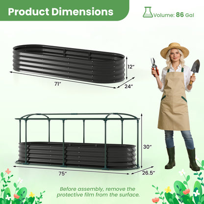 Steel Raised Garden Bed With Greenhouse Cover, Black Raised Garden Beds at Gallery Canada