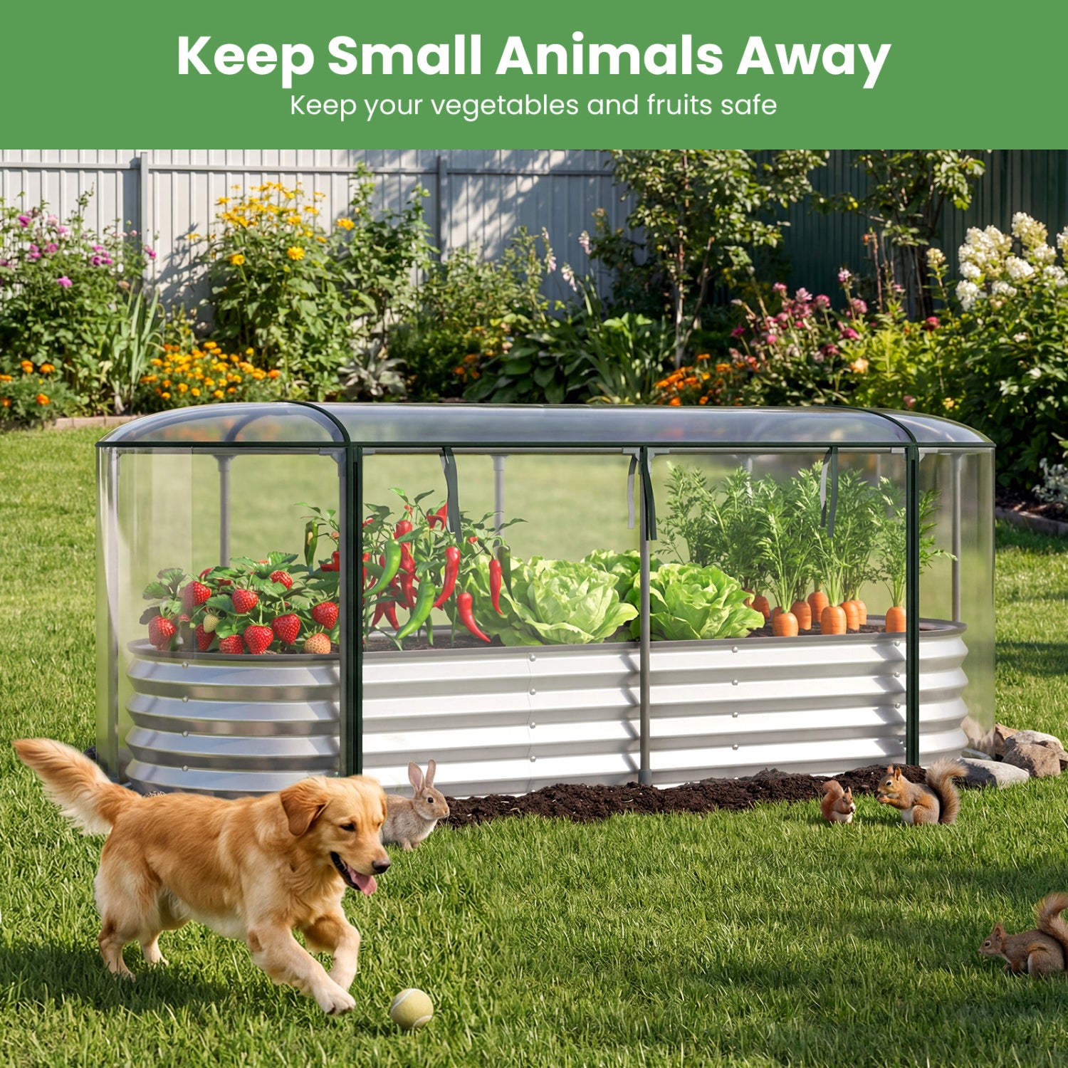 Steel Raised Garden Bed With Greenhouse Cover, Silver Raised Garden Beds at Gallery Canada