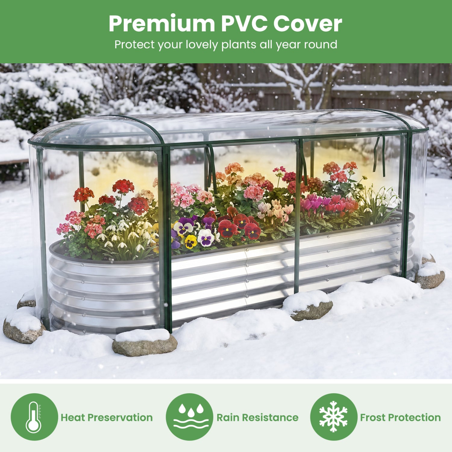 Steel Raised Garden Bed With Greenhouse Cover, Silver Raised Garden Beds at Gallery Canada