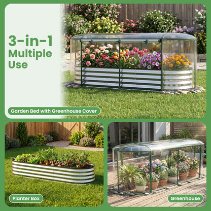Steel Raised Garden Bed With Greenhouse Cover, Silver Raised Garden Beds at Gallery Canada