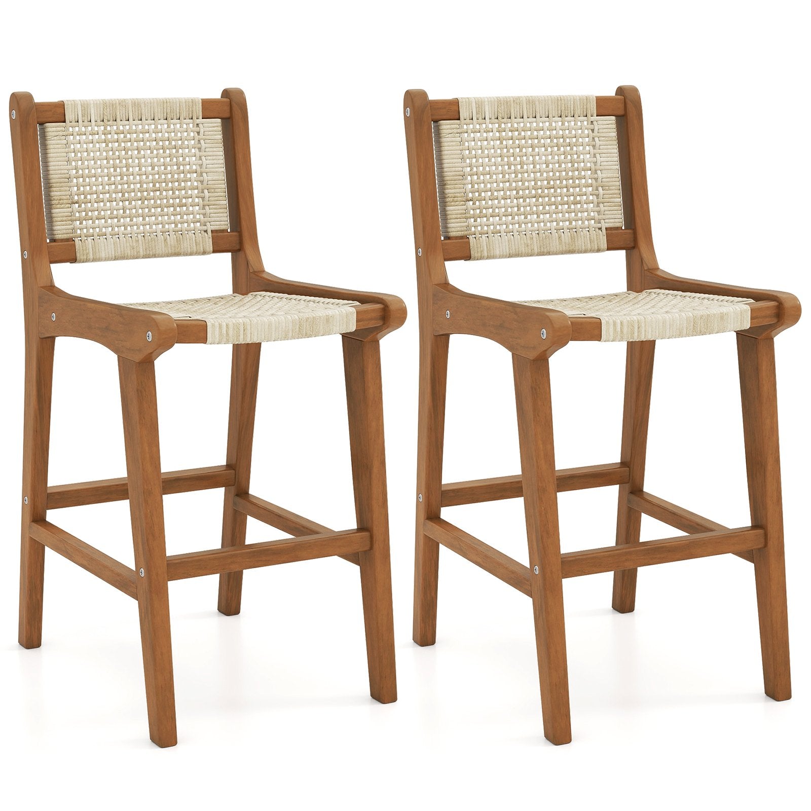 Outdoor Counter Height Bar Stool with Teak Wood Frame Patio Dining Chairs at Gallery Canada