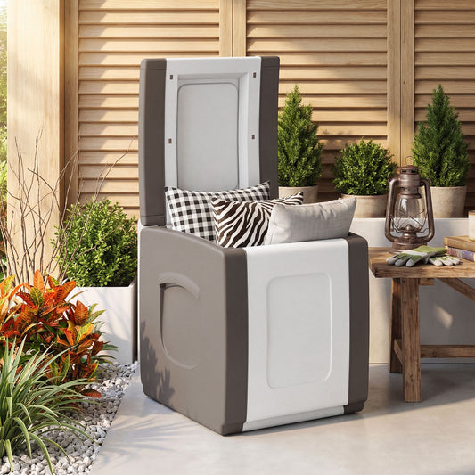 Outdoor Deck Box With Lid, Beige Garden Tools Beige at Gallery Canada